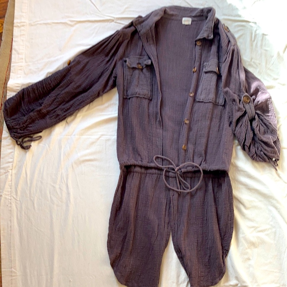 Gray tuxedo style shirt